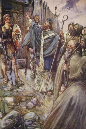 Columba founds the monastery on Iona historical image 1