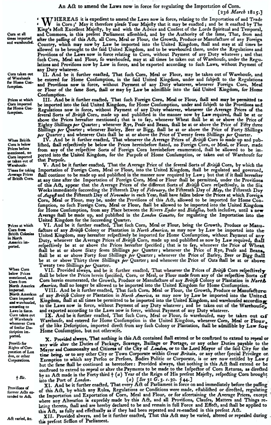 Corn Laws are repealed historical image 1