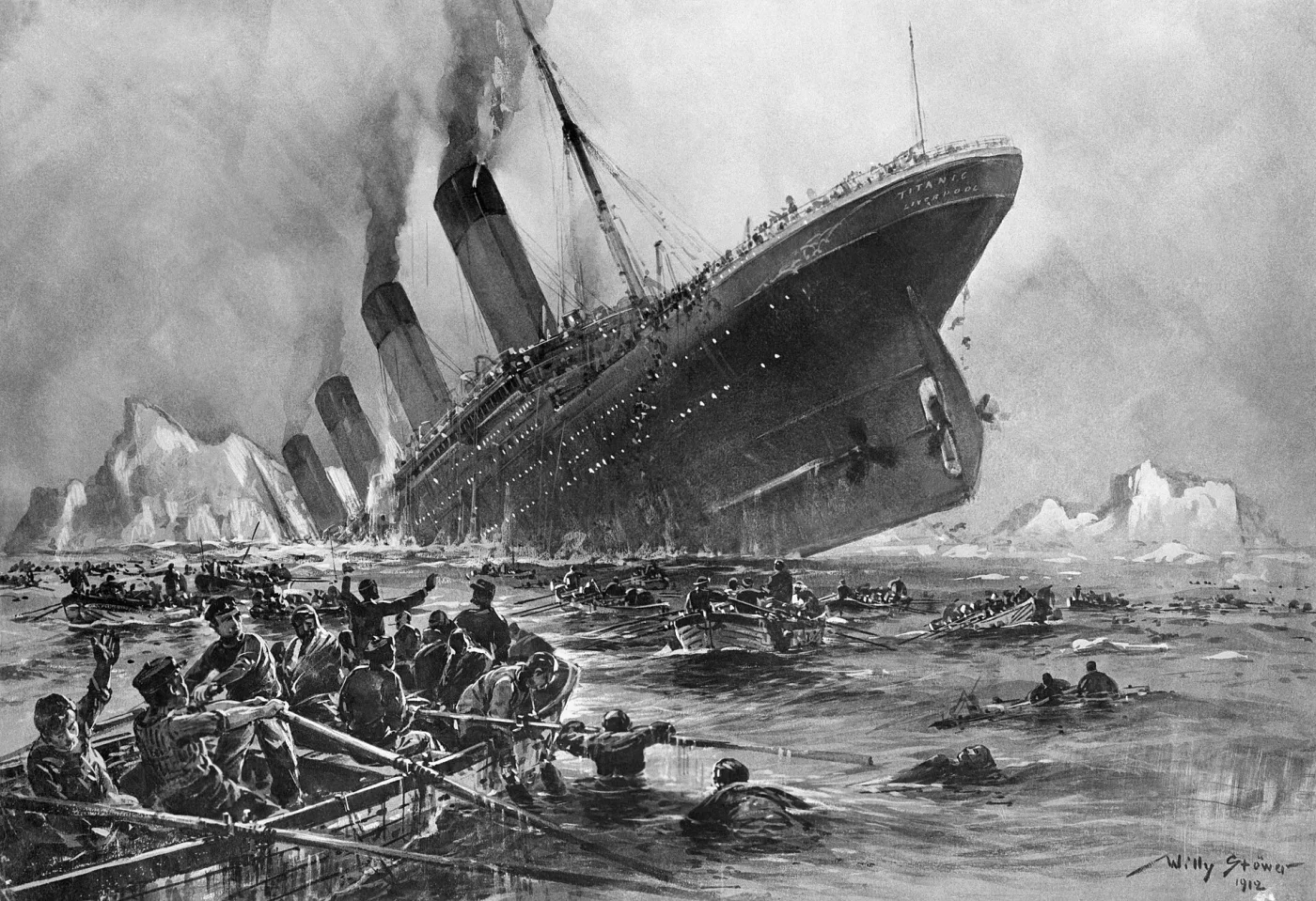 Titanic sinks historical image 1